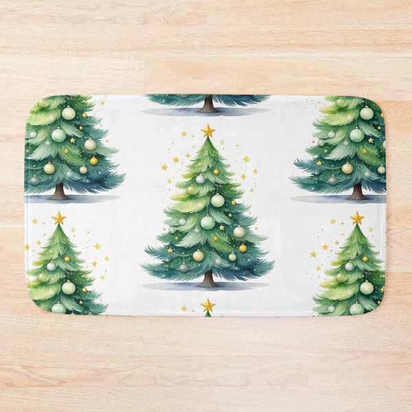 Item preview, Festive Christmas magic, Christmas tree with greenish baubles designed and sold by LiskoDesign.