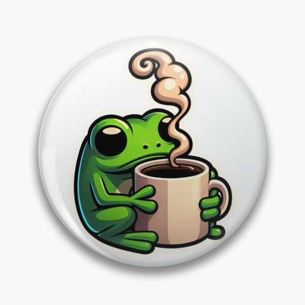 Item preview, Cute Frog Sipping Coffee – Cute Cozy Animal Art designed and sold by zohirkk.