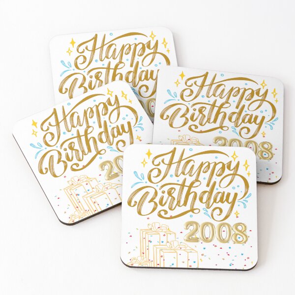 Item preview, Happy 17th Birthday 2008 Gold Script Trendy Milestone Age Teen Gift designed and sold by VibranPalette.