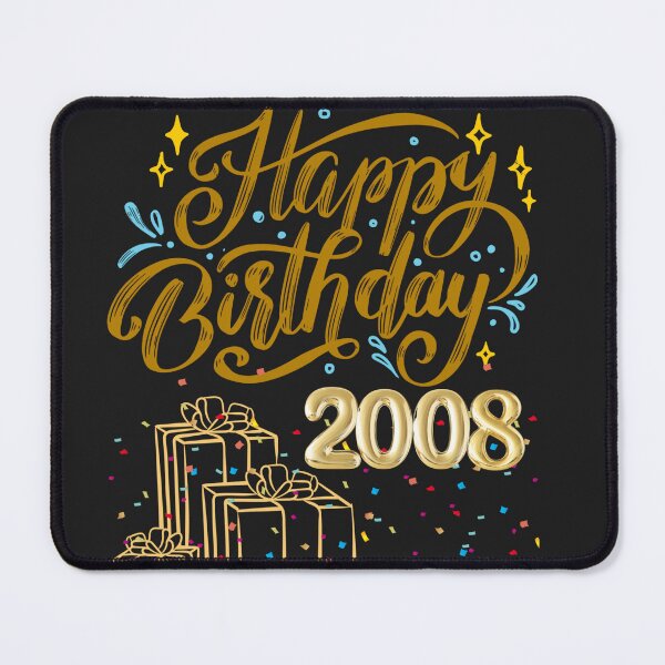 Item preview, Happy 17th Birthday 2008 Gold Script Trendy Milestone Age Teen Gift designed and sold by VibranPalette.