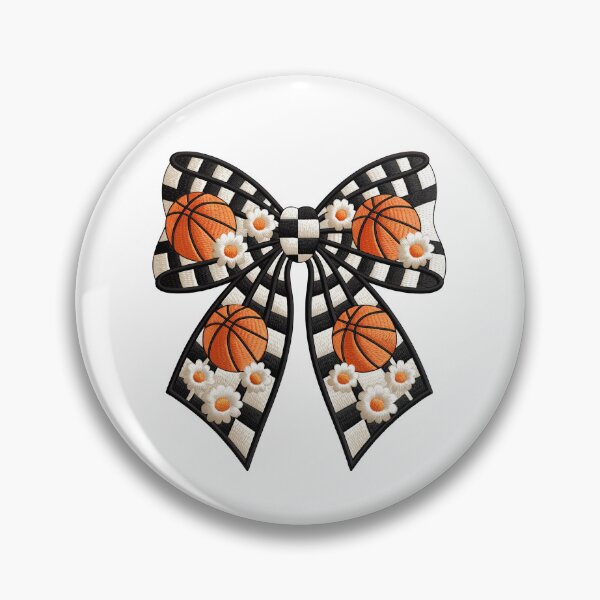 Artikelvorschau, Basketballstickerei und Blumenschleife entworfen und verkauft von jkrphoto.