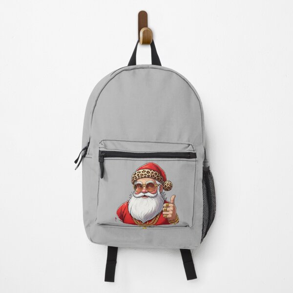 Item preview, Cool Santa Claus – Stylish Christmas Santa with Leopard Print Hat and Gold Jewelry designed and sold by PixelVibe782.