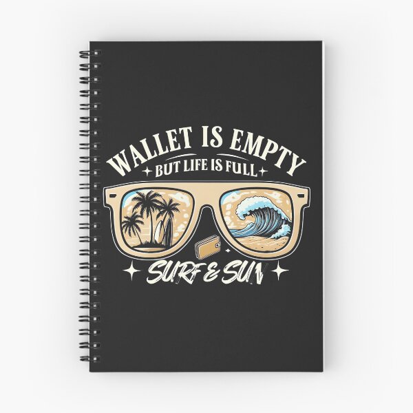 Item preview, Wallet Is Empty But Life Is Full Surf & Sun Retro Beach Vibes T-Shirt designed and sold by GiftLore Studio.