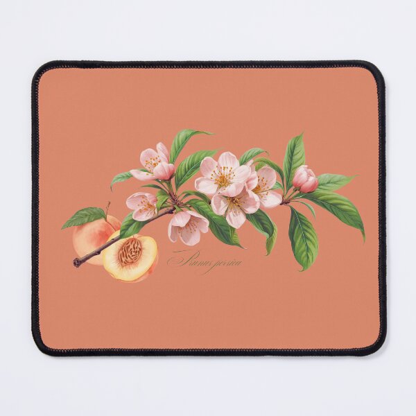 Item preview, Prunus persica | Flowering Branch with Peach Botanical Illustration designed and sold by ChristinePartlow.