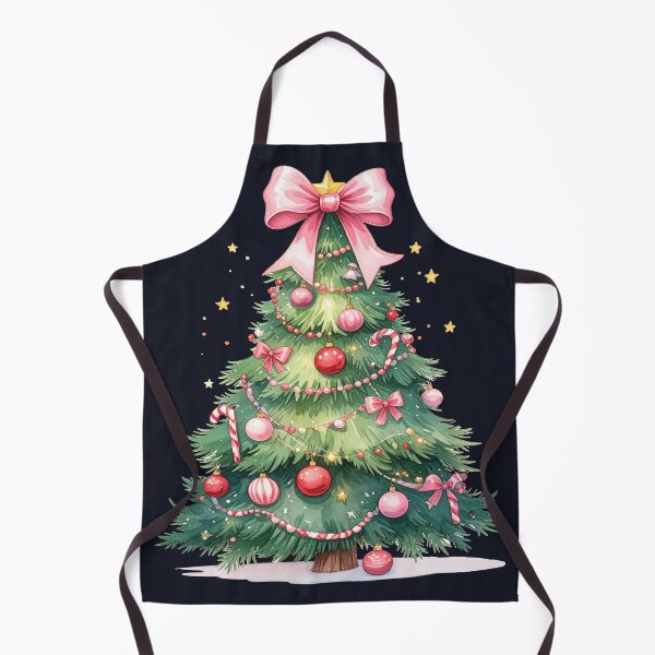 Item preview, Festive Christmas magic, Christmas tree with rose and pink baubles, large bow designed and sold by LiskoDesign.
