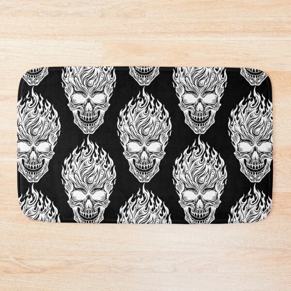 Item preview, Flaming Skull Tattoo Art Design White designed and sold by Skulls & Calaveras.
