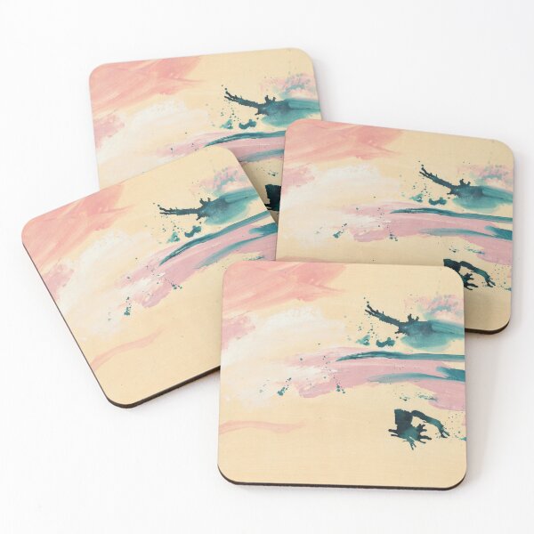 Item preview, Abstract composition of pink and teal brushstrokes designed and sold by Marco Paludet.