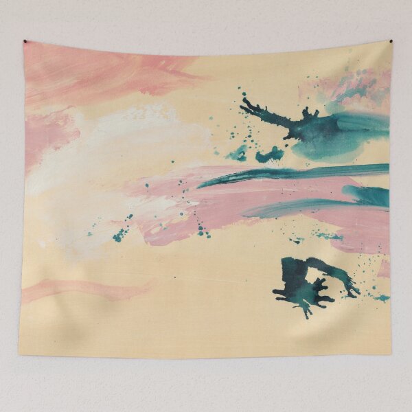 Item preview, Abstract composition of pink and teal brushstrokes designed and sold by Marco Paludet.