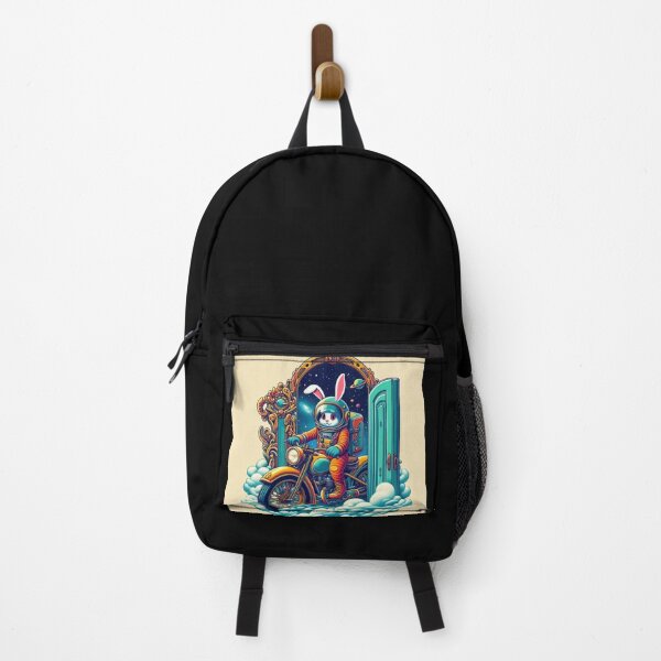 Item preview, "Cosmic Bunny Rider: Interdimensional Motorcycle Escape" designed and sold by Dogandesighn.