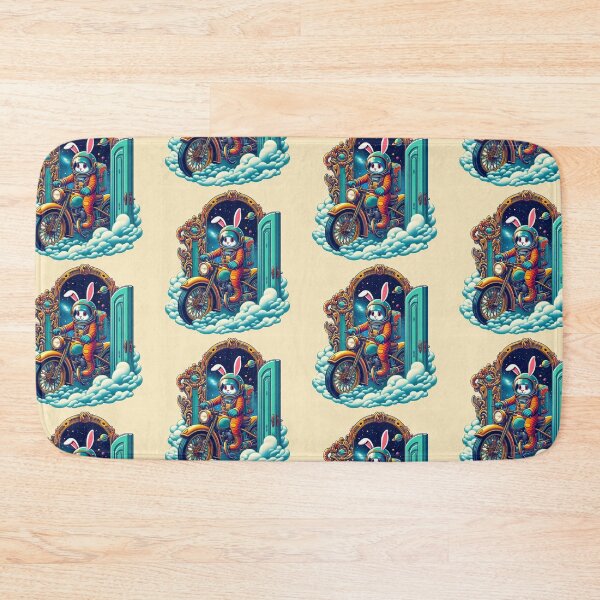 Item preview, "Cosmic Bunny Rider: Interdimensional Motorcycle Escape" designed and sold by Dogandesighn.