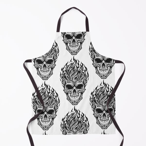 Item preview, Flaming Skull Tattoo Art Design Black designed and sold by Skulls & Calaveras.