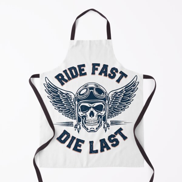 Item preview, Ride Fast Die Last – Vintage Biker Skull with Wings designed and sold by MotoRebel.