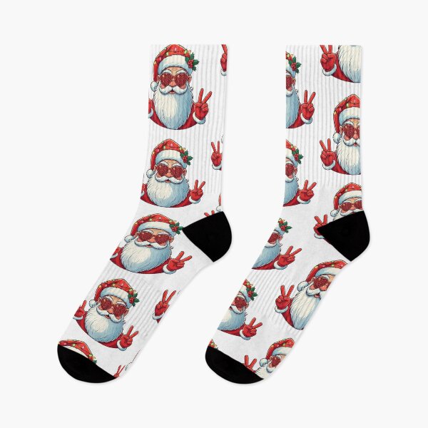Item preview, Cool Santa Claus – Fun Christmas Illustration with Heart Sunglasses and Peace Sign designed and sold by PixelVibe782.