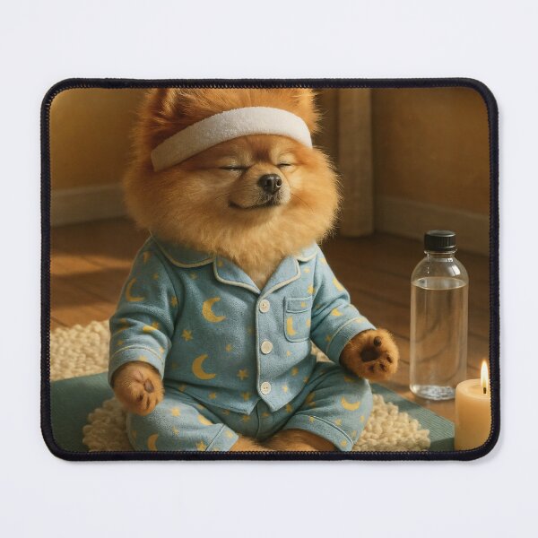Item preview, Bafik Zen Moment ?♂️ – Pomeranian Morning Meditation designed and sold by TsvietkovaArt.