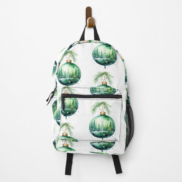 Item preview, Green winter magic, Christmas tree bauble with fir trees and ornaments in watercolor style designed and sold by LiskoDesign.