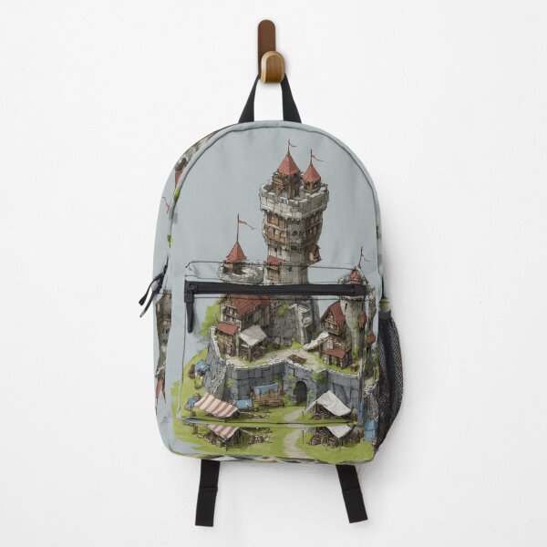 Item preview, Isometric view of a small fortified medieval town. designed and sold by Piotrek0001.