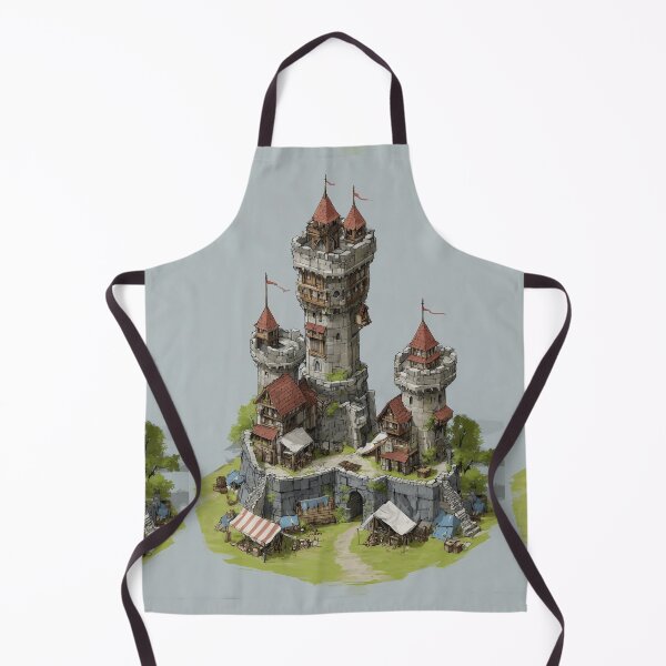 Item preview, Isometric view of a small fortified medieval town. designed and sold by Piotrek0001.