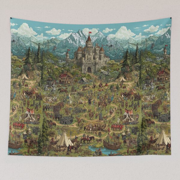 Item preview, A bustling medieval kingdom at the great castle's foot. designed and sold by Piotrek0001.