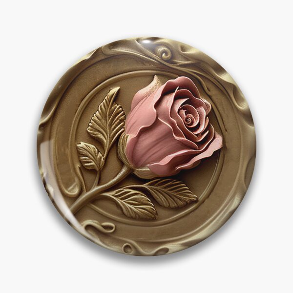 Item preview, Faux Wax Stamp Envelope Seal Gold Pink Rose Flower designed and sold by suivezmoi.