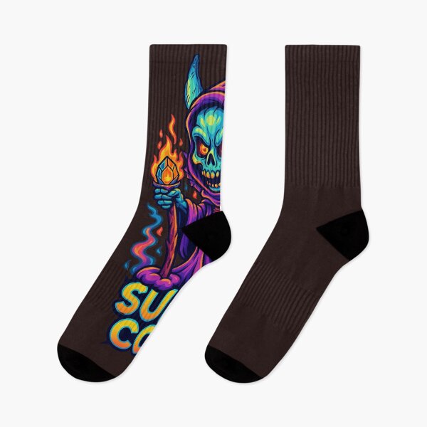 Item preview, Super Cool Neon Demon Wizard – Cute Flame Skeleton Hoodie Art  designed and sold by Thaivi Design.