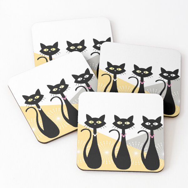 Item preview, Cats In a Row - The Retro Style designed and sold by ZandraCalif.