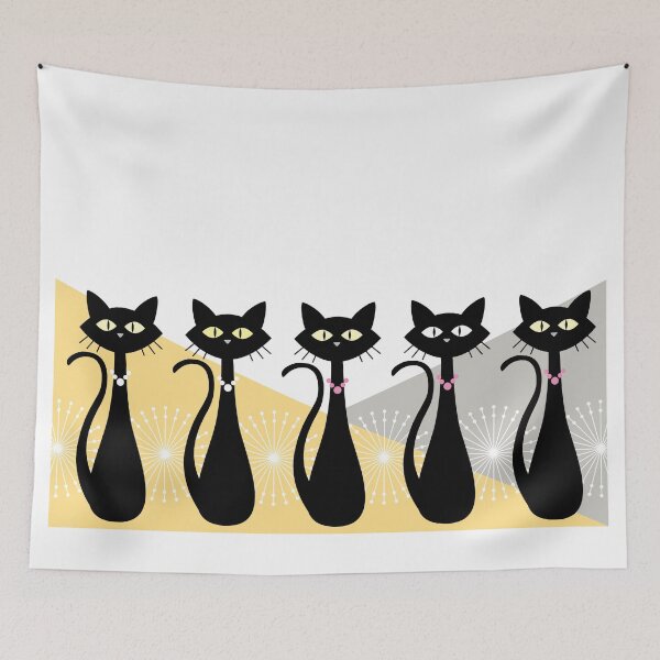 Item preview, Cats In a Row - The Retro Style designed and sold by ZandraCalif.