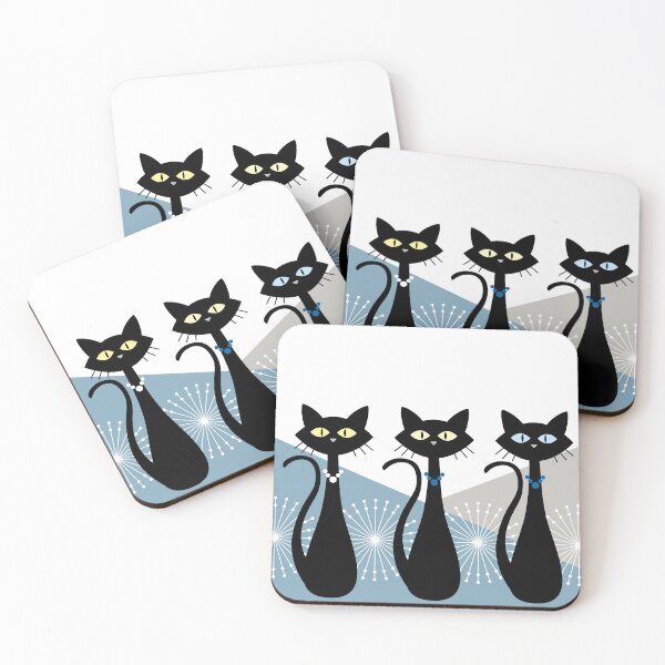 Item preview, Cats In a Row - The Retro Style designed and sold by ZandraCalif.