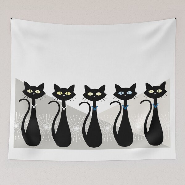 Item preview, Cats In a Row - The Retro Style designed and sold by ZandraCalif.