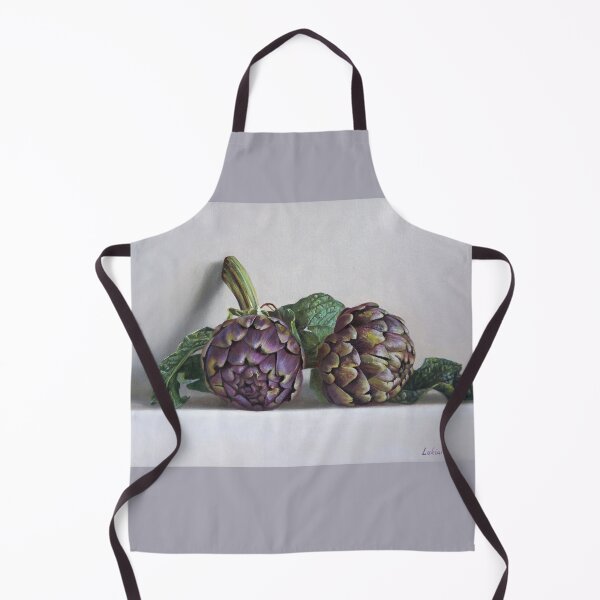 Item preview, Two Purple Artichokes – Realistic Oil Painting Still Life by Lukian designed and sold by LukianArtPrint.