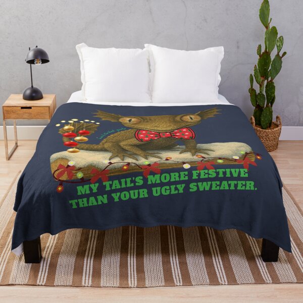 Item preview, MY TAIL’S MORE FESTIVE THAN YOUR UGLY SWEATER. designed and sold by Pawethic Prints Studio.