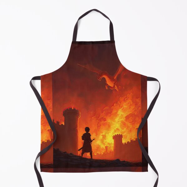 Item preview, A lone hero watches a dragon destroy castle walls. designed and sold by Piotrek0001.