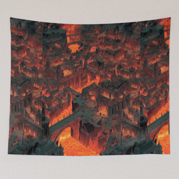 Item preview, Dark dwarven city built over rivers of flowing lava. designed and sold by Piotrek0001.