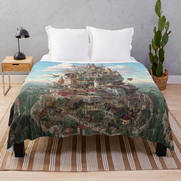 Item preview, Bustling fantasy city built upon a great tall hill. designed and sold by Piotrek0001.