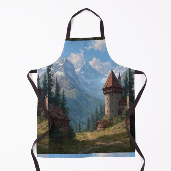 Item preview, A stone watchtower in a peaceful high mountain valley. designed and sold by Piotrek0001.