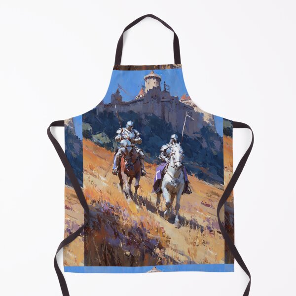 Item preview, Two knights on horseback travel towards a distant castle. designed and sold by Piotrek0001.