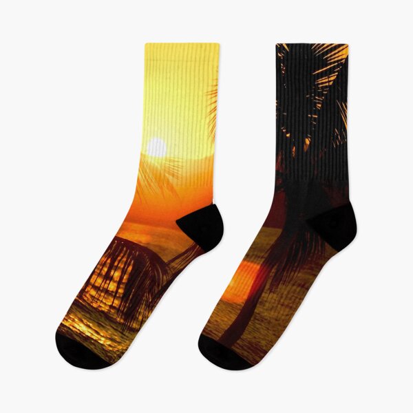 Item preview, Sunset Over the Ocean with Palm Trees designed and sold by Exodoi.