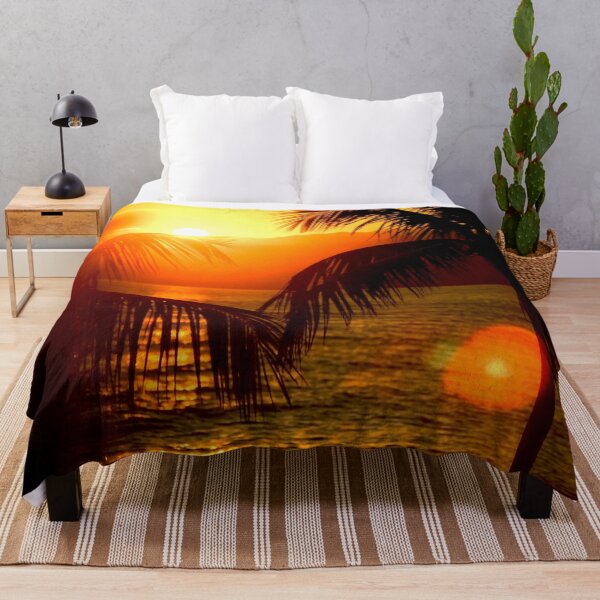 Item preview, Sunset Over the Ocean with Palm Trees designed and sold by Exodoi.