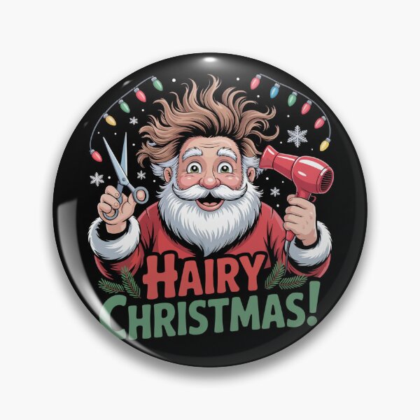 Item preview, Hairy Christmas Hairdresser Messy Hair Santa designed and sold by MadCatPrints.