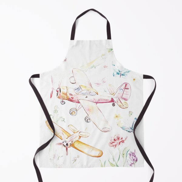 Item preview, Retro multicolored airplane with butterfly and vintage motley tulips print designed and sold by Encreable.