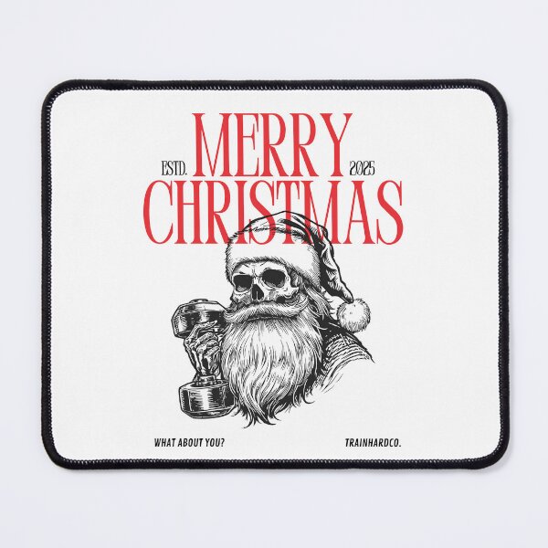 Item preview, Cool Skull Santa with Dumbbell – Christmas Gym Style | TrainHard Co. designed and sold by TrainHardCo.
