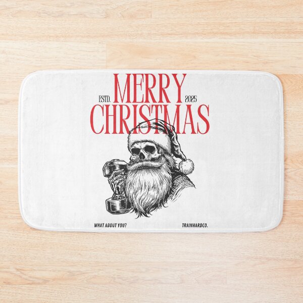 Item preview, Cool Skull Santa with Dumbbell – Christmas Gym Style | TrainHard Co. designed and sold by TrainHardCo.
