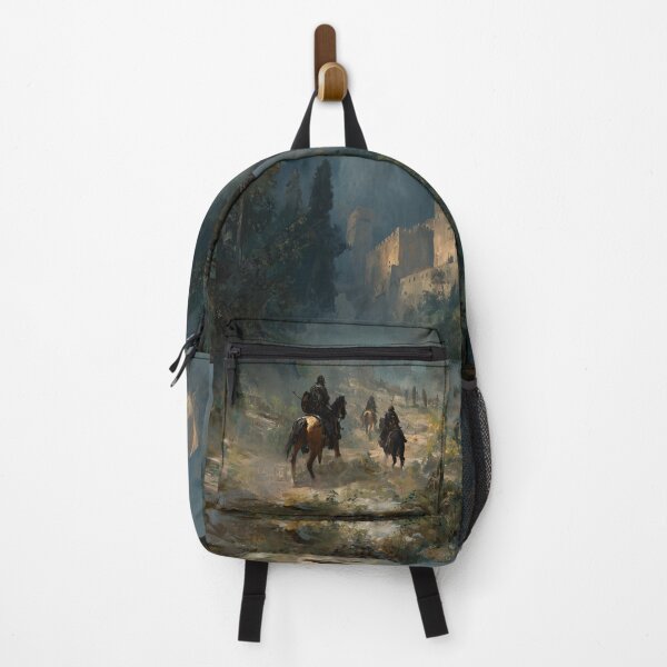 Item preview, Knights on horseback travel towards an ancient stone fortress. designed and sold by Piotrek0001.