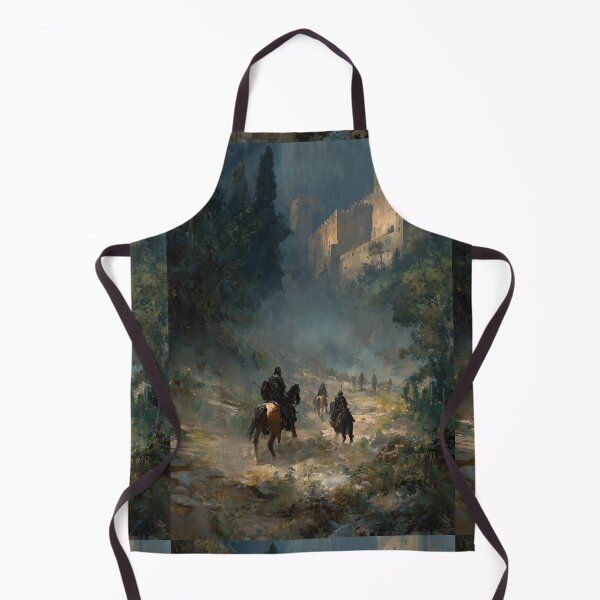 Item preview, Knights on horseback travel towards an ancient stone fortress. designed and sold by Piotrek0001.