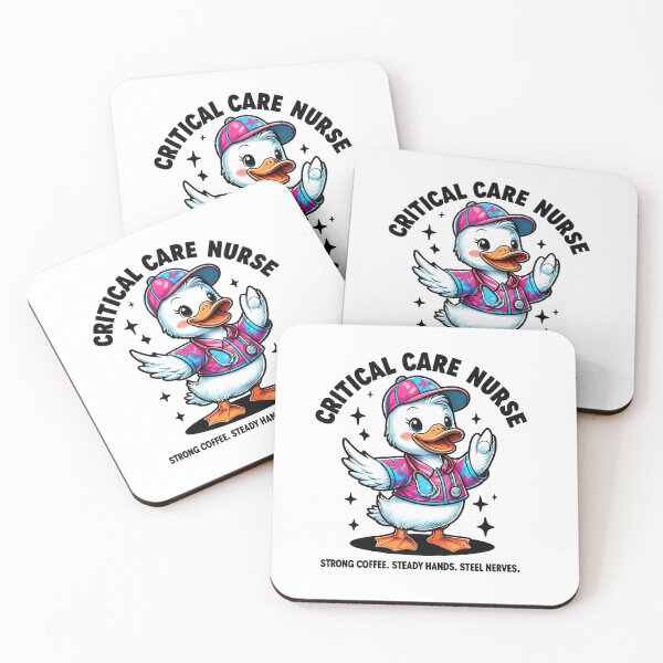 Item preview, Critical Care Nurse Duck Design – “Strong Coffee, Steady Hands, Steel Nerves” – Funny Cute Nurse Gift for ICU & ER Nurses designed and sold by WHDProduction45.