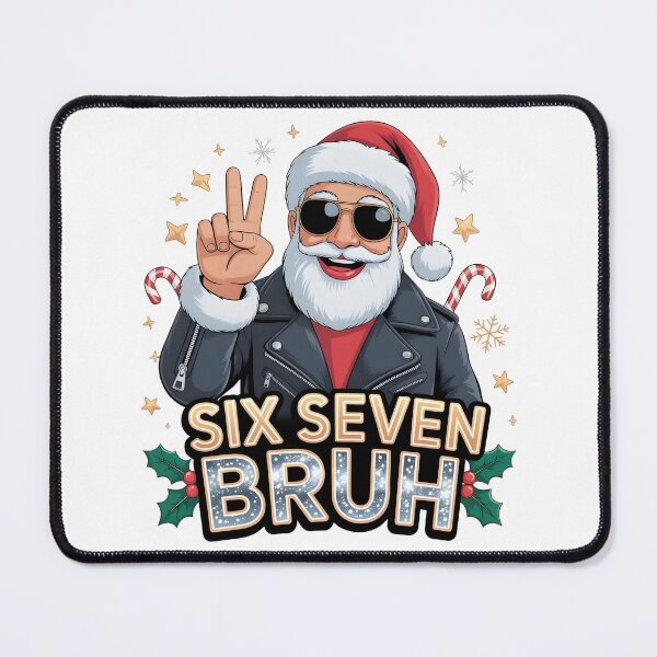 Item preview, Cool Santa Six Seven Bruh | Funny Christmas Meme Santa designed and sold by CalmDownZone ⭐️⭐️⭐️⭐️⭐️.