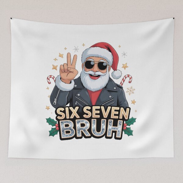 Item preview, Cool Santa Six Seven Bruh | Funny Christmas Meme Santa designed and sold by CalmDownZone ⭐️⭐️⭐️⭐️⭐️.
