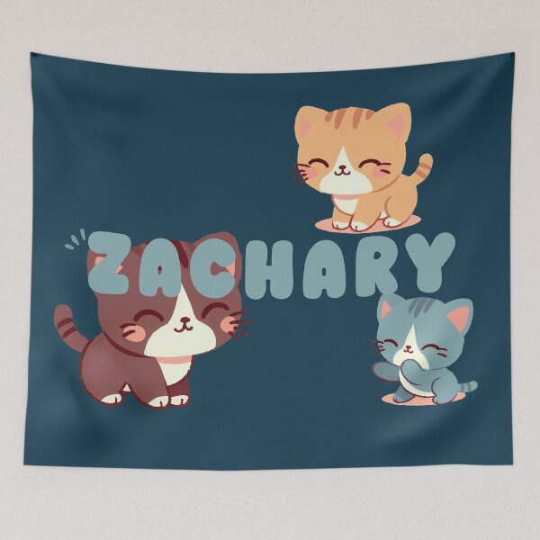 Item preview, Cute Cats and Name Zachary – Kawaii Personalized Design designed and sold by karolinahinc.