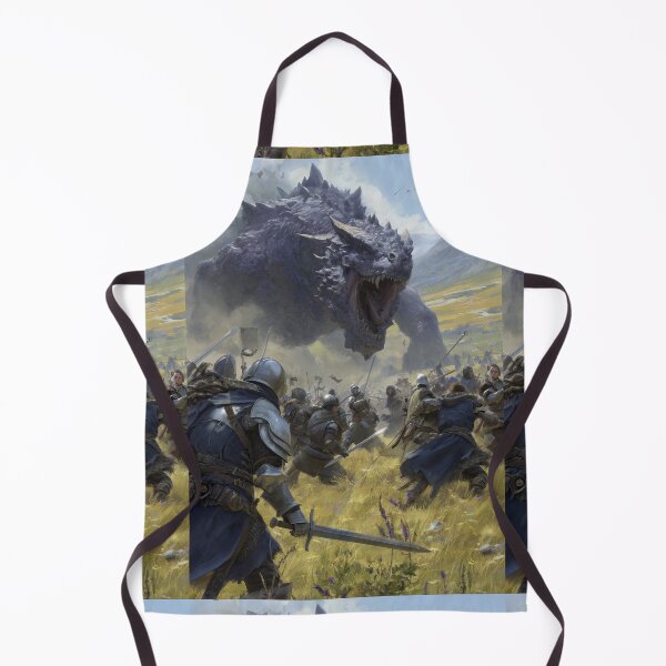 Item preview, An army of knights battles a colossal beast monster. designed and sold by Piotrek0001.