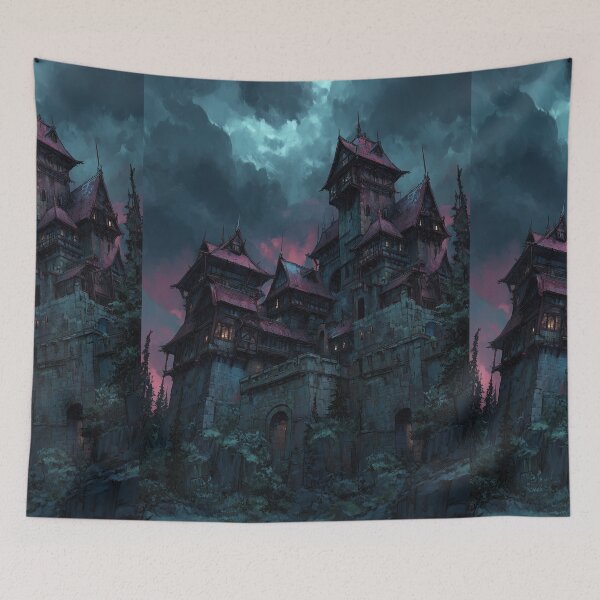 Item preview, A dark gothic mansion looms under an ominous sky. designed and sold by Piotrek0001.