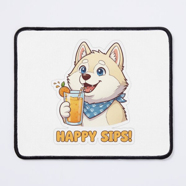 Item preview, Sipping Orange Juice, Happy Husky designed and sold by Artenode.